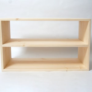 Solid Wood Bookcase | Modern Open Bookshelf | Handmade Pine Display Shelf | Minimalist Living Room Storage | Rustic Bookcase image 4