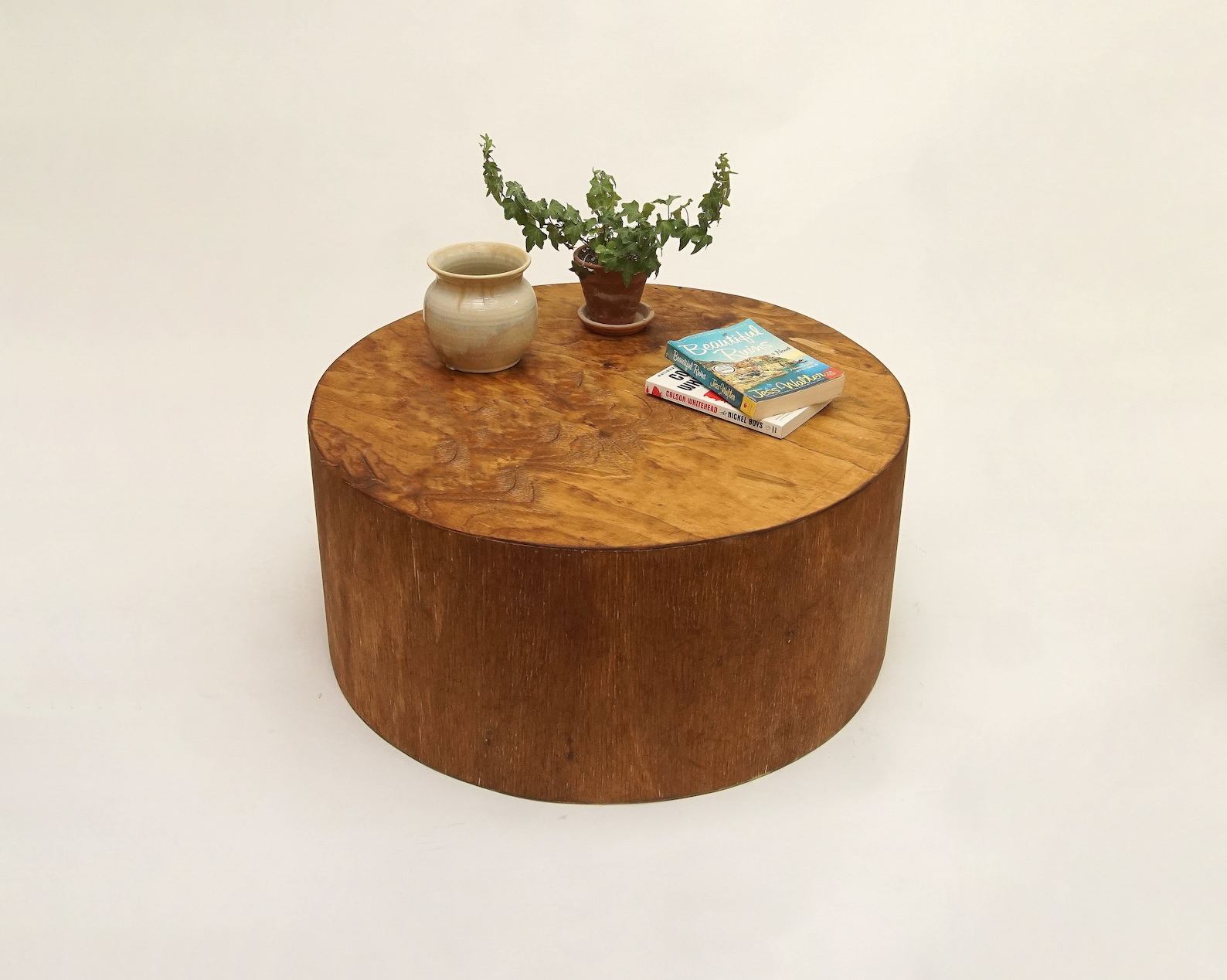 Low Circular Round Drum Coffee Table. Modern Round Low Coffee Etsy