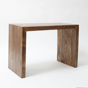 Waterfall edge entryway Bench, Wood Bench Seating - Walnut