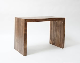 Waterfall edge entryway Bench, Wood Bench Seating - Walnut