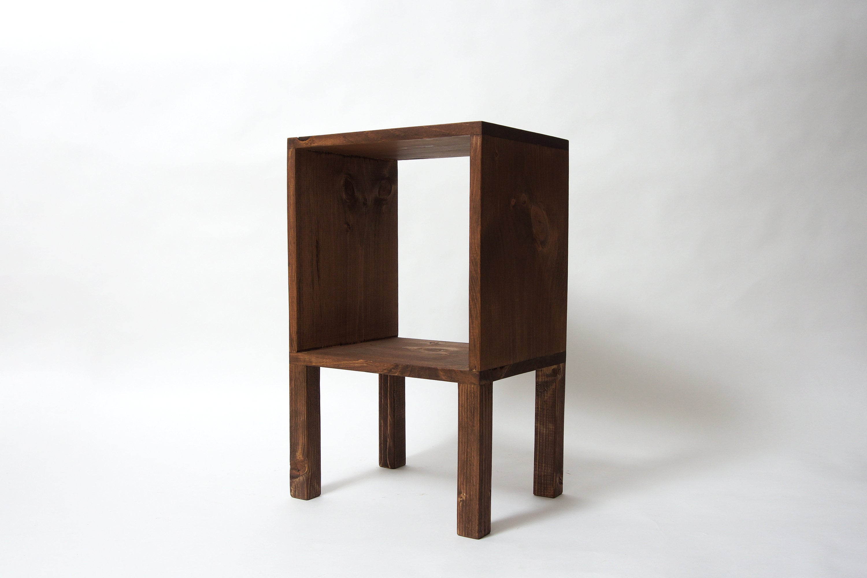 Tall Square Wood Bedside Table Simple Nightstand Reclaimed Wood Modern Table Plant Stand Square Side Table Rustic End Table Walnut Etsy
