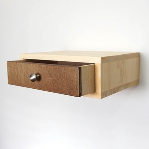 Floating Nightstand with 1 Drawer and round knob Raw image 3