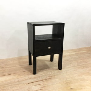 Black Nightstand With Drawer, Modern Table, Rustic Table, Bedside Table, Reclaimed Wood Side Table, End Table with Drawer image 10