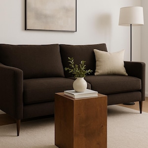 Modern Wood Square End Table: Brown Nightstand