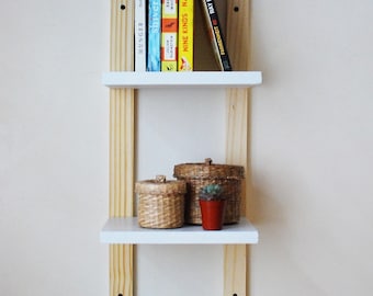 Reclaimed plywood Thin Bookshelf, Wall Shelf, Storage- Raw