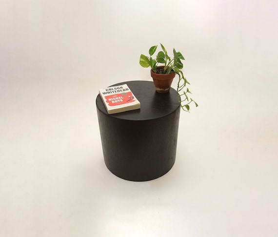 Black cylinder side table deals