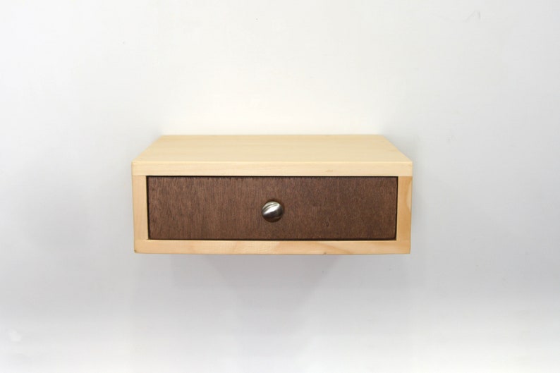 Floating Nightstand with 1 Drawer and round knob Raw image 4