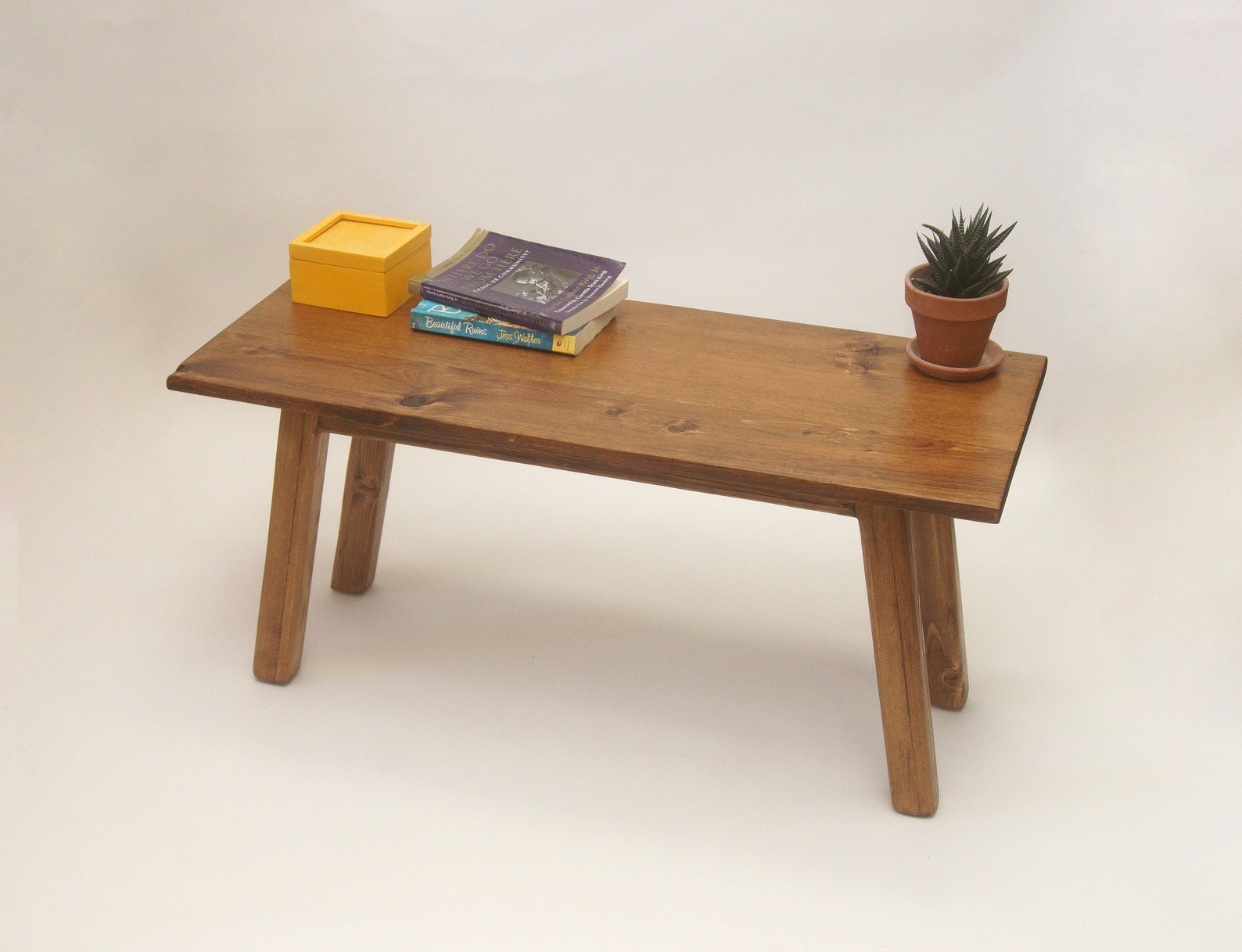 Tapered Leg Coffee Table Brown Etsy