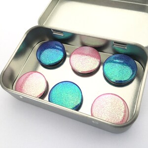Iridescent 6 Magnet Set - Available in Pink, Teal and Blue or Any Combination