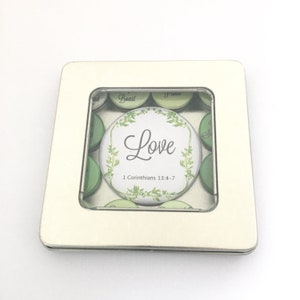 Corinthians "Love Is" Magnet Set, Background color can be customized image 3