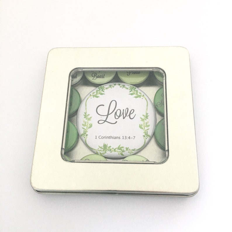 Corinthians "Love Is" Magnet Set, Background color can be customized image 3