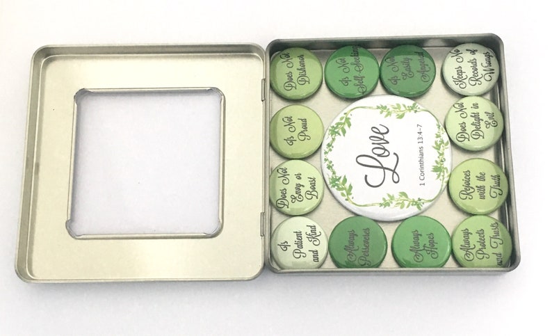 Corinthians "Love Is" Magnet Set, Background color can be customized image 4