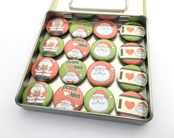 Cute Santa Magnets Santa Magnet Set Christmas Decor Cubicle Decor Santa ...