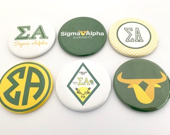 Sigma Alpha Pocket Mirrors, Magnets and Pins