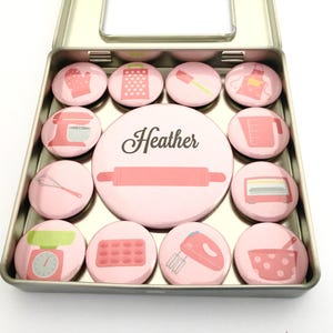 Cooking / Baking Magnet Set - Can be personalized - Available in pink, blue, yellow, green and purple