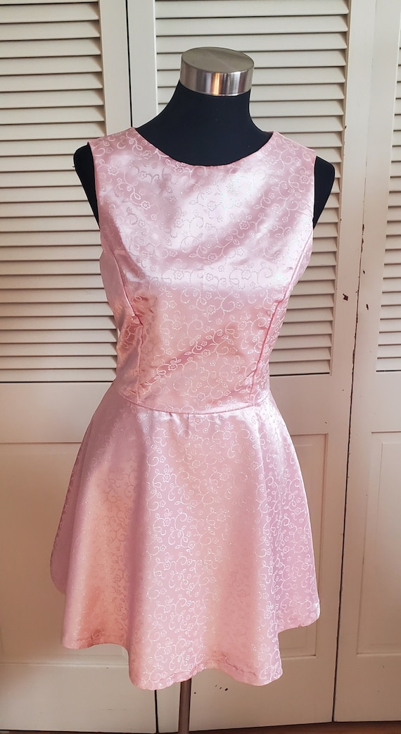 Pink Glitter Satin Misses Party Dress. Size 6 8, 10, 12 - Etsy