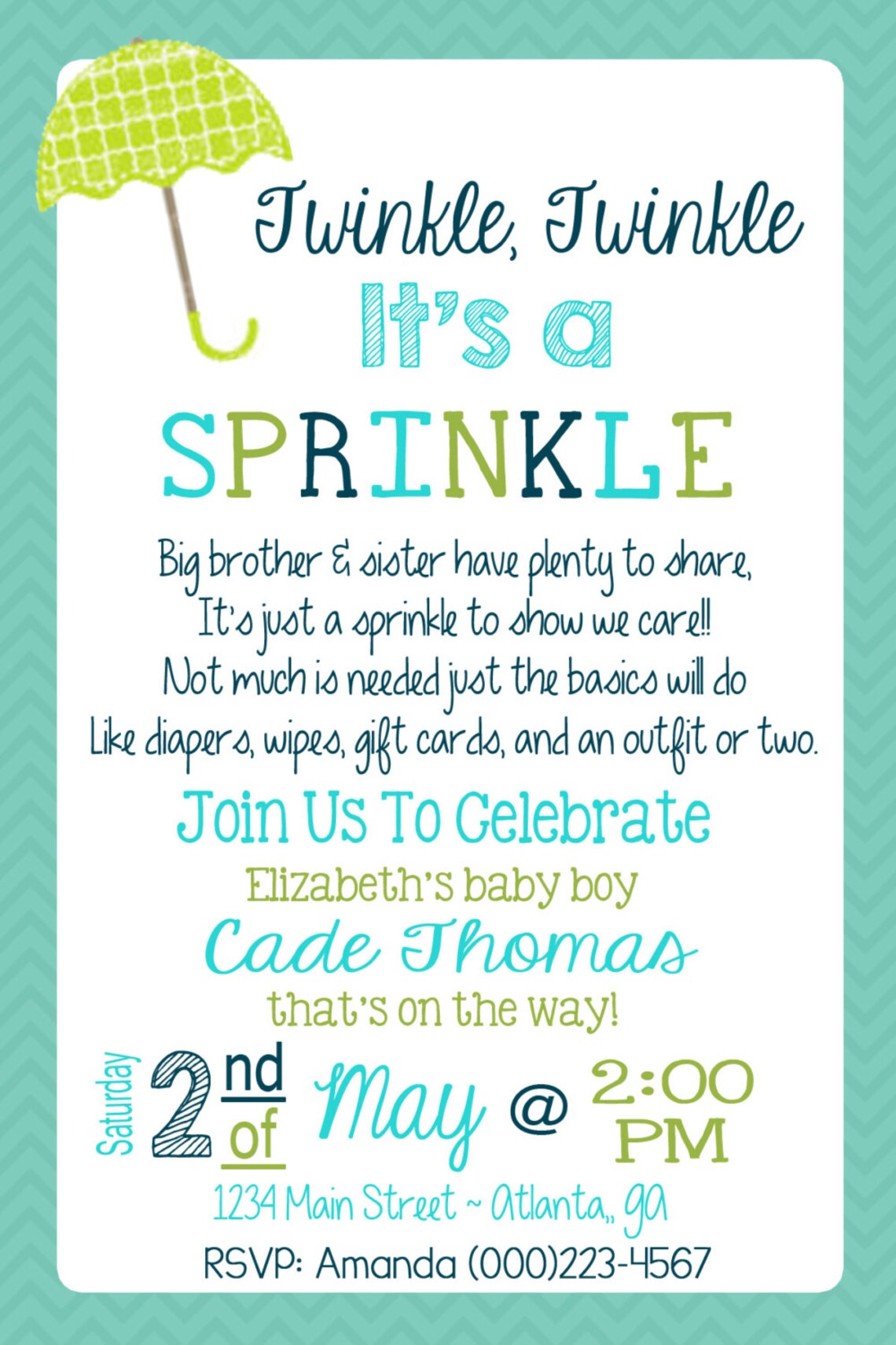Baby Sprinkle Invitation Twinkle Twinkle It's a Sprinkle - Etsy