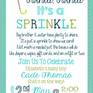 Baby Sprinkle Invitation, Twinkle Twinkle It's a Sprinkle, Baby Boy ...