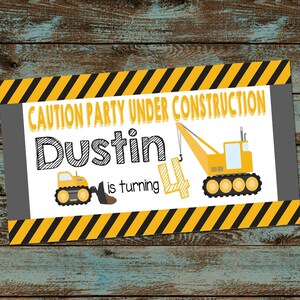 Construction Birthday Party Invitation, Construction Party, Party Under Construction, Construction Thank You Card, Printable, Digital File image 4