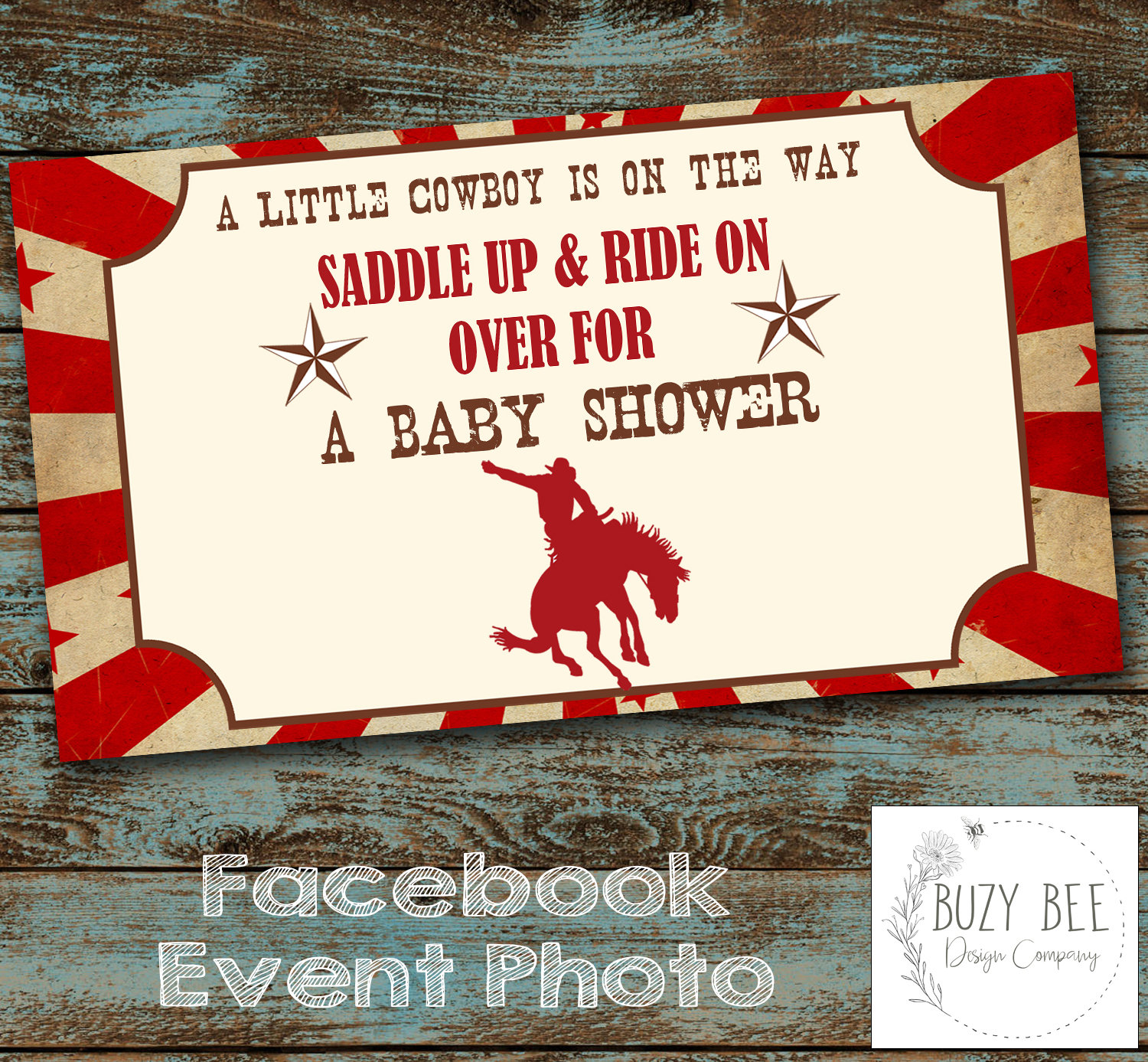 Bronc Baby Shower invitation Cowboy Baby Shower Facebook Event Photo Horse Western Invitation Boy Shower Bronco Facebook