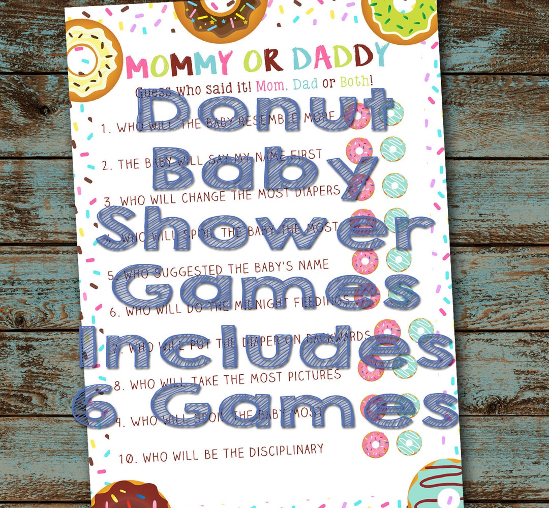 Donuts Baby Sprinkle Game, Donuts &amp; Diapers Sprinkle Game, Baby Book ...