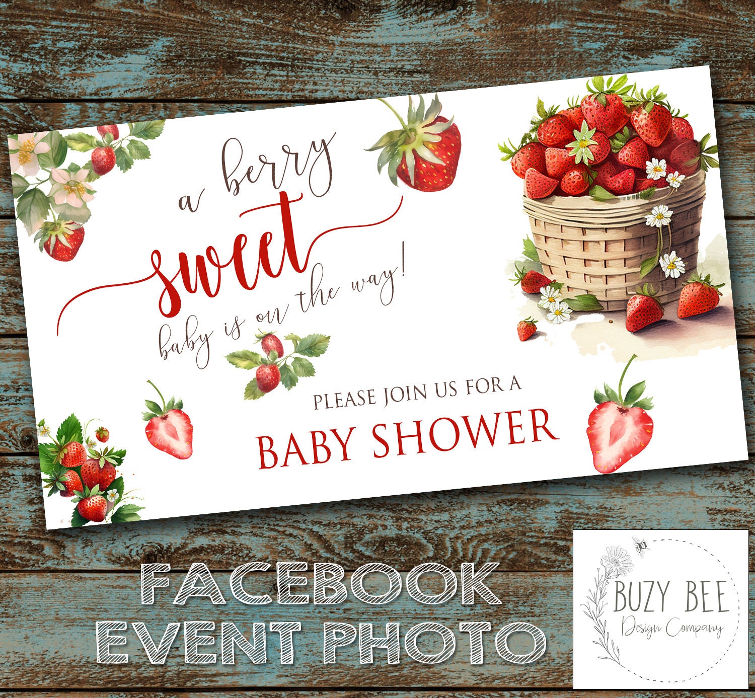 Strawberry Baby Shower Decorations, NO-DIY A Berry Sweet Baby Is On The Way  Banner, Berry Sweet Baby Shower Decorations, Strawberry Party Decorations