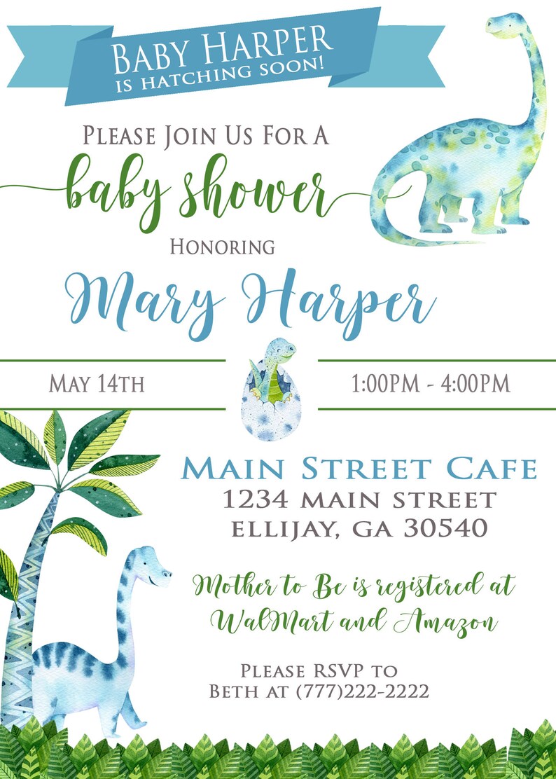 Dinosaur Baby Shower Invitation Dino Baby Invitation Baby is Etsy