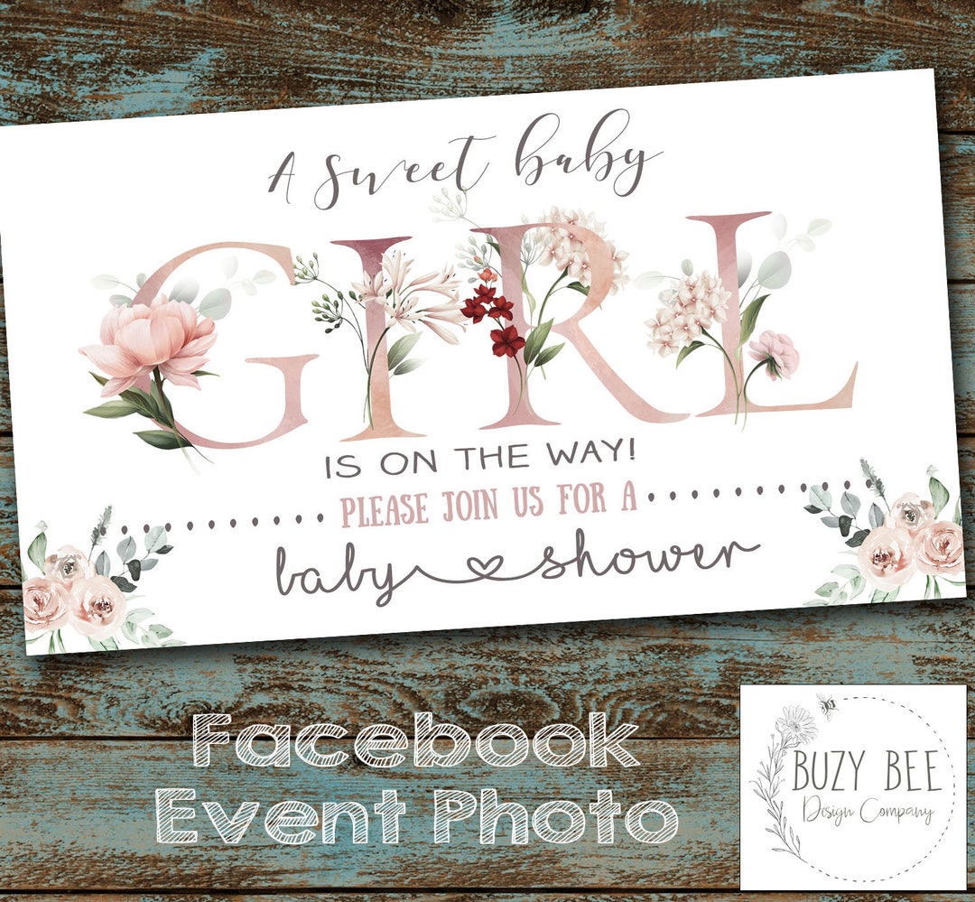 Sweet Baby Girl Shower Facebook Event Photo, Rose, Baby Girl Shower