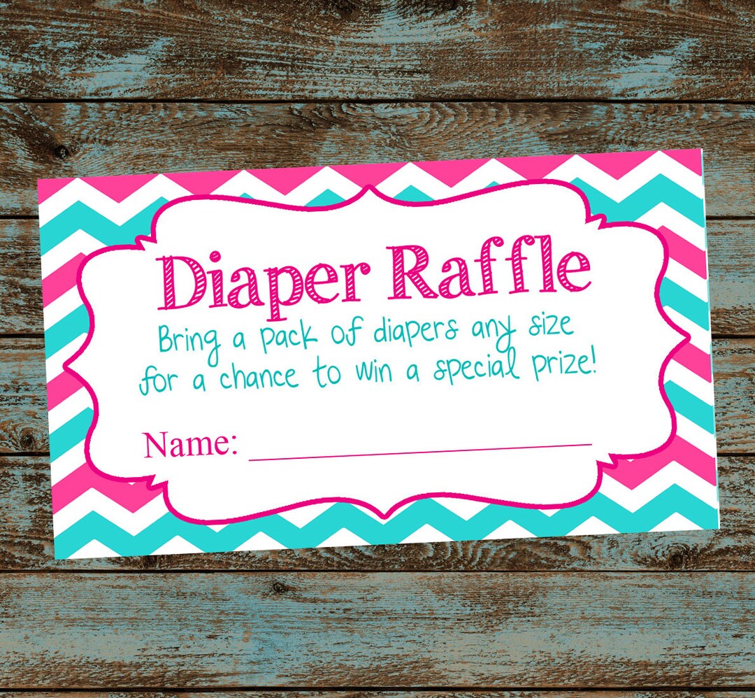 Gender Reveal Party Diaper Raffle Raffle Ticket Cards and Etsy