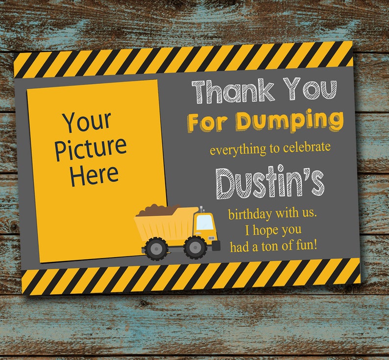 Construction Birthday Party Invitation, Construction Party, Party Under Construction, Construction Thank You Card, Printable, Digital File image 3