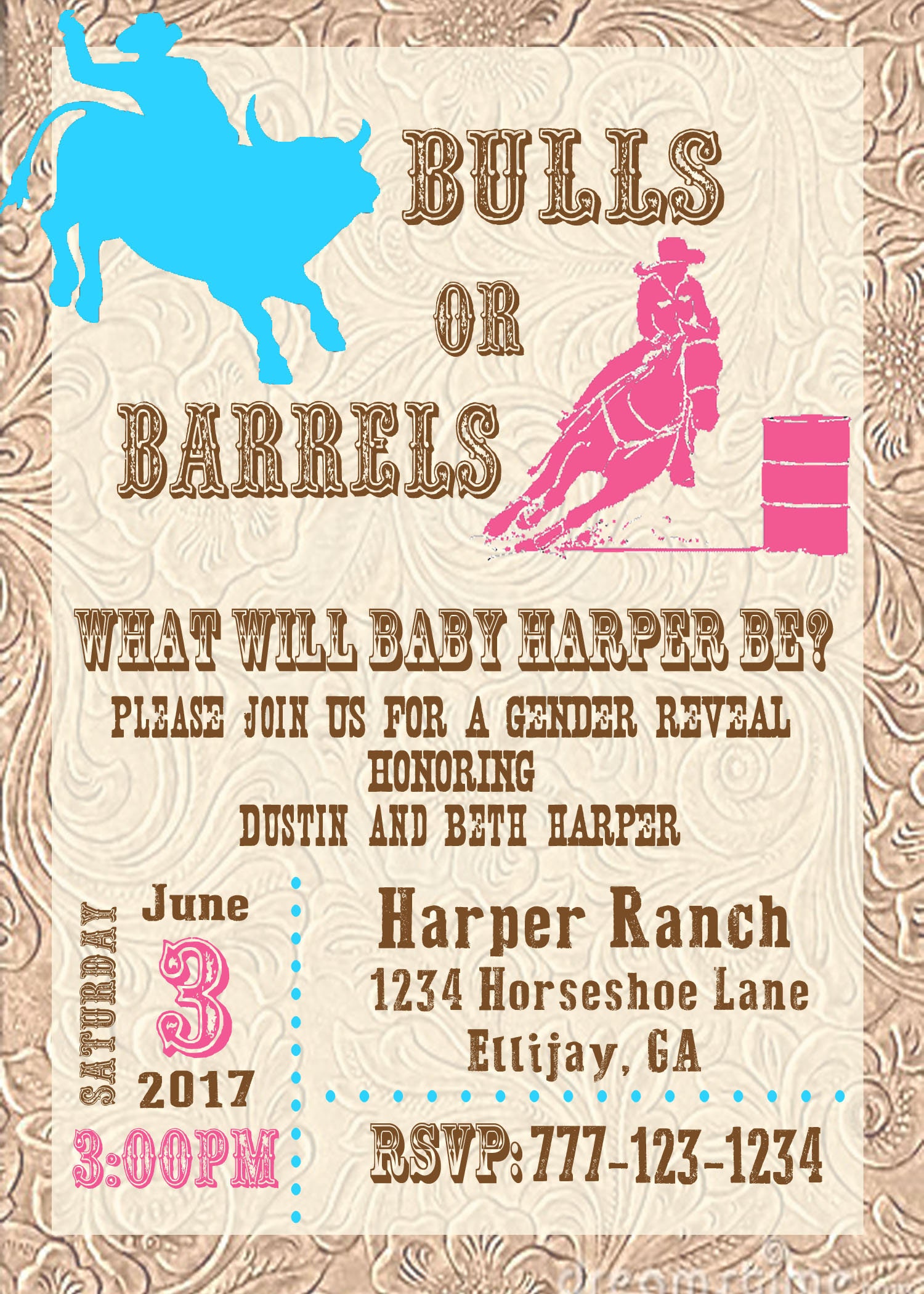 Bulls or Barrels Gender Reveal Gender Reveal Party Etsy