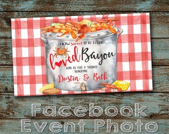 Comme il est doux d’être aimé Bayou Shower Facebook Event Cover Photo - Wedding Shower Facebook - Bridal Shower - Personnalisé - Fichier numérique