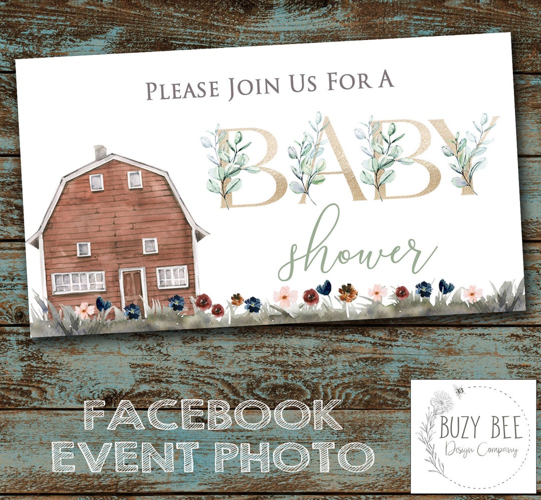 Farm Baby Shower Facebook Event Photo Barn Baby Gender Etsy