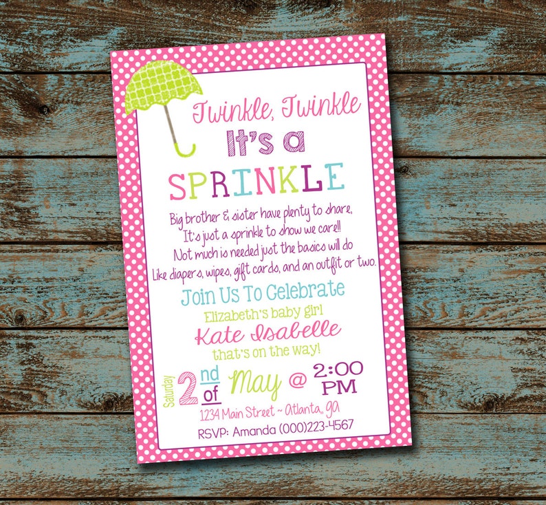 Baby Sprinkle Invitation Twinkle Twinkle It's a Sprinkle - Etsy