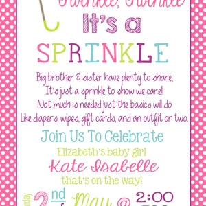Baby Sprinkle Invitation, Twinkle Twinkle It's a Sprinkle, Girl Baby ...