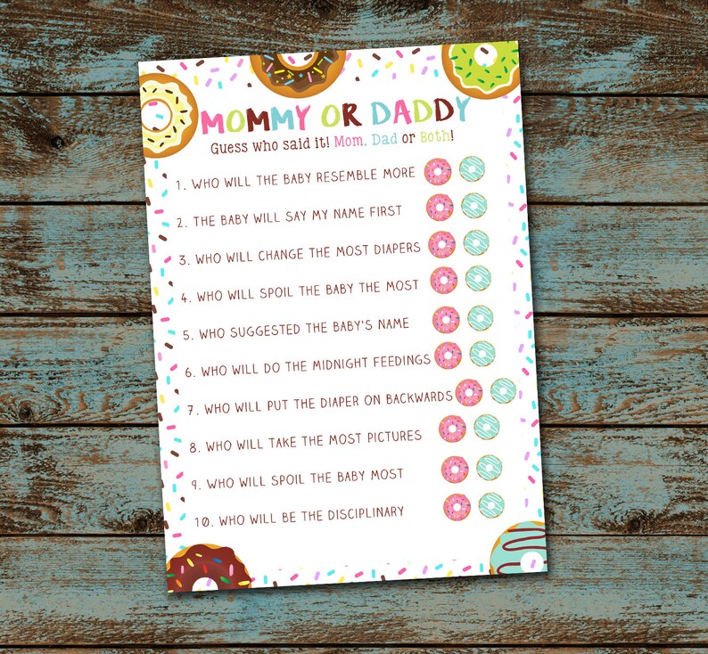 Donuts Baby Sprinkle Game Donuts &amp; Diapers Sprinkle Game - Etsy