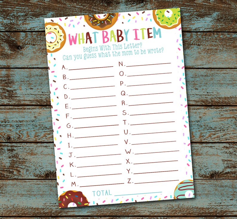 Donuts Baby Sprinkle Game Donuts &amp; Diapers Sprinkle Game - Etsy