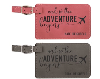 Luggage Tag, Personalized Luggage Tag, His and Hers, Travel, Custom Luggage Tag, Leather Luggage Tag, Bag Tag, Travel Gift --28235-LT01-042