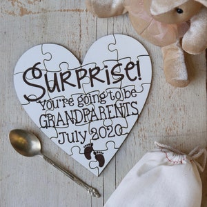 Baby Reveal Puzzle, Grandparent Reveal Puzzle, Pregnancy Reveal Puzzle, Personalized Puzzle, Baby pregnancy Announcement 40024-PZL6-013 image 1