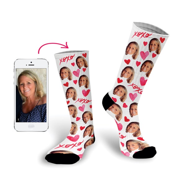 Face Socks, Custom Valentines Gift, Photo Socks, Personalized Socks, Custom Printed Socks, Picture Socks, Photo Gift, --62318-LSX4-603