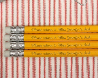 Set of 4 Teacher Pencils - Personalized Pencils, Custom Pencils, Engraved Pencils, Personalized Pencils for Teacher --20000-PN04-110