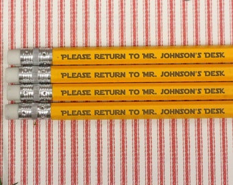 Set of 4 Teacher Pencils - Personalized Pencils, Custom Pencils, Engraved Pencils, Personalized Pencils for Teacher --24010-PN04-110