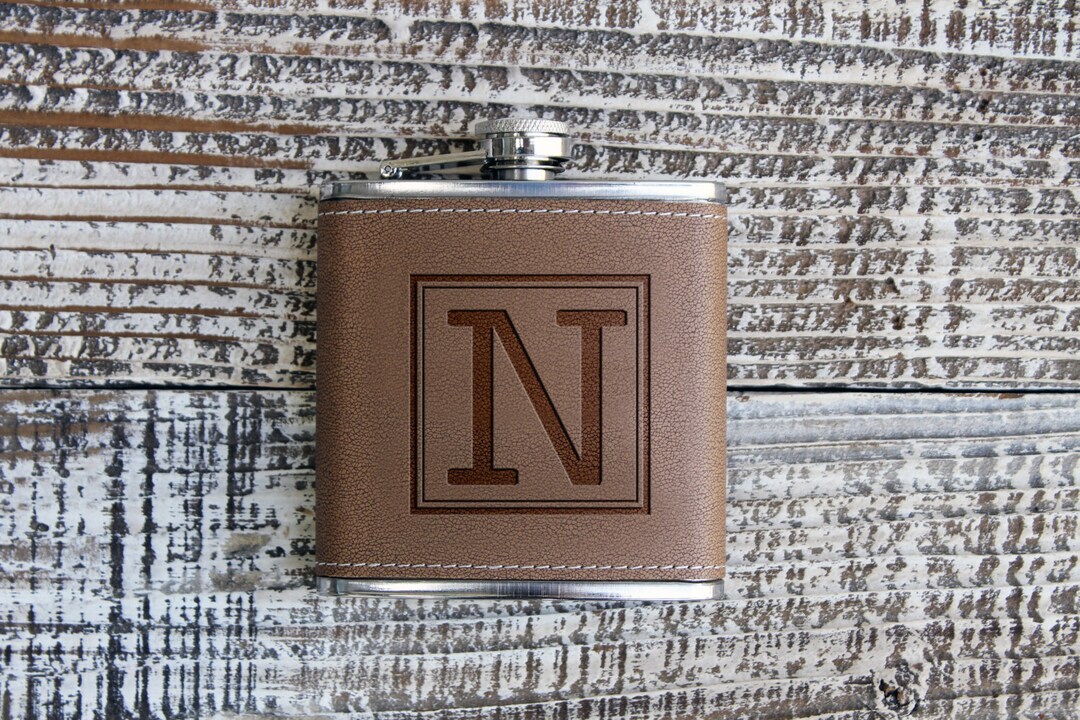 Personalized Leather Flask, Father's Day Gift, Gift for Him, Custom Flask, Engraved Flask 7430 ...