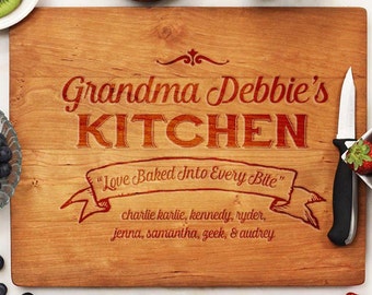 Personalized Cutting Board, Custom Cutting Board, Engraved Cutting Board, Grandma's Kitchen,  Mother's Day gift,  --21058-CUTB-003