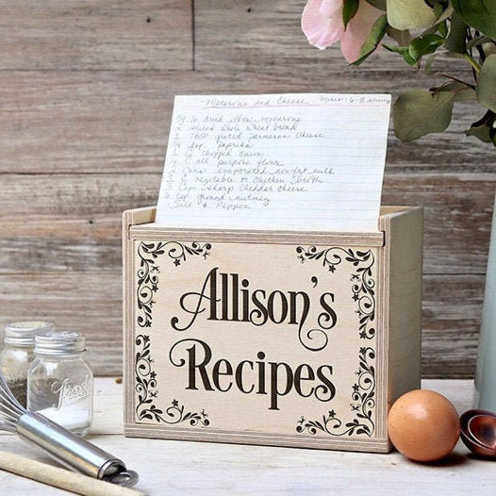 Recipe Box Personalized Recipe Box Wedding Gift Engraved Etsy