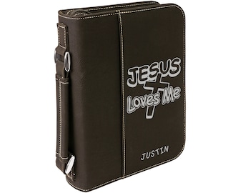 Bible cover , Easter Gift, Customized Bible Cover, Engraved Bible Cover, Jesus Loves Me Cover, Jesus Love --29031-BCZ1-031