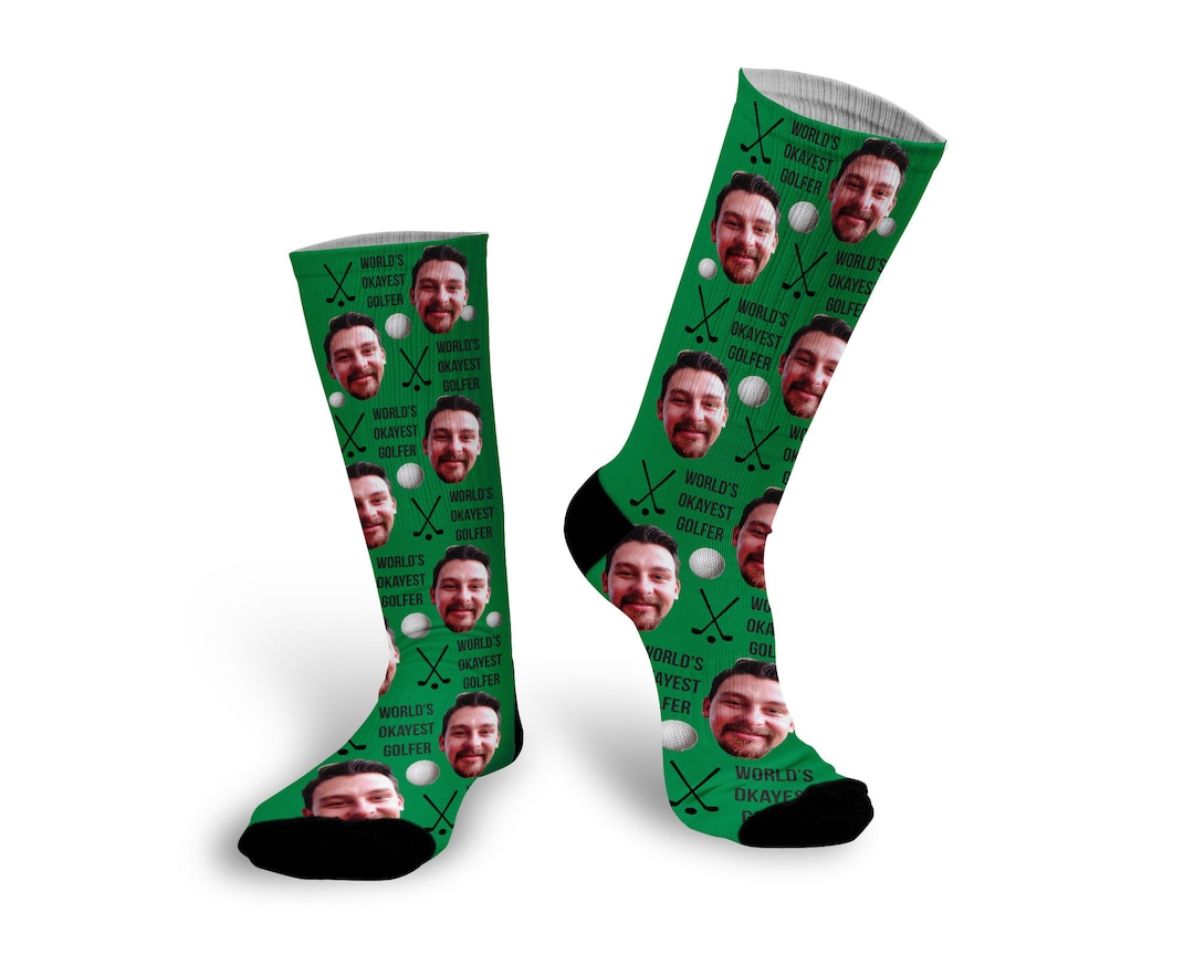 Custom Golf Socks, Father's Day Socks, Golf Socks, World's Okayest