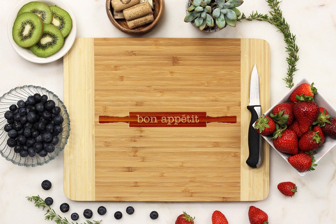 Bon Appetit Cutting Board Personalized Cutting Board Etsy