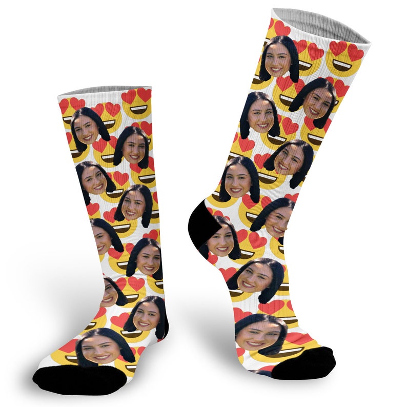 Picture Socks Custom Socks Personalized Photo Socks Custom Face Photo Valentines Socks Personalized Socks Emoji socks --62309-LSX4-603