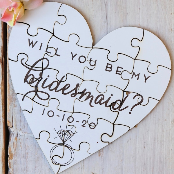 Bridesmaid Proposal, Bridesmaid Proposal Gift,  Maid of Honor, Matron of Honor Proposal, Custom Puzzle, Wedding Puzzle --40025-PZL6-013